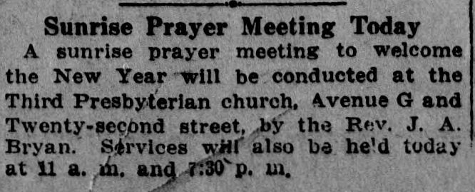 sunrise Prayer Meeting Today